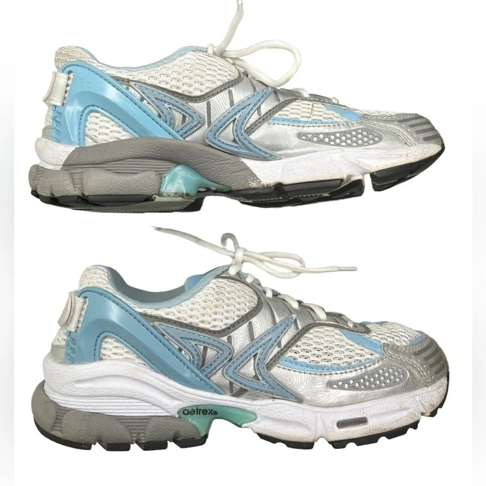 Aetrex Womens Athletic Shoe White Q562 Lace Up Sz 8.5 Sneaker Adjustable Fit EUC